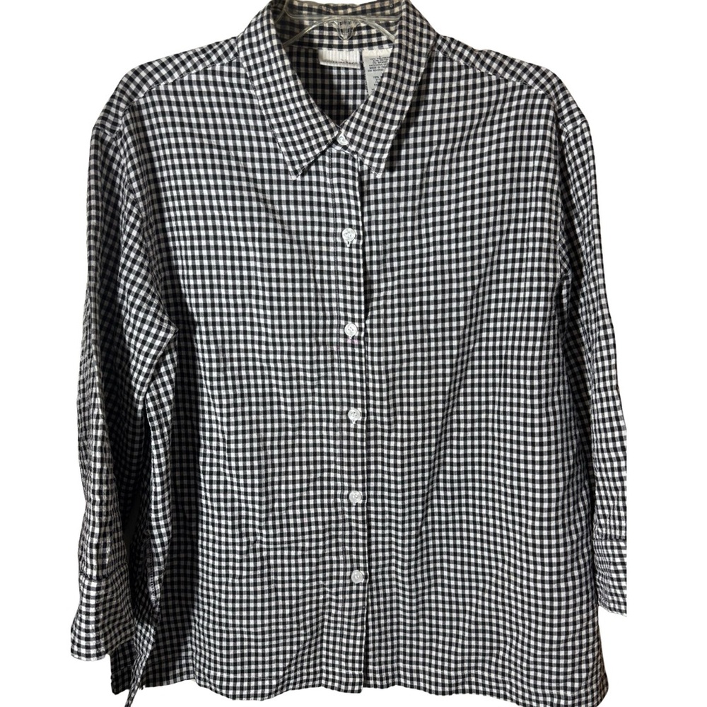 Black and White‎ Checkered Button-Up Shirt *